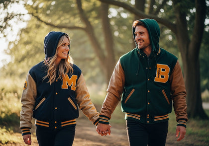 HOODED VARSITY JACKET