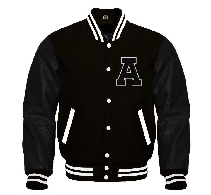 Letter A Baseball Letterman Jacket | Wool & Leather Varsity Team Coat