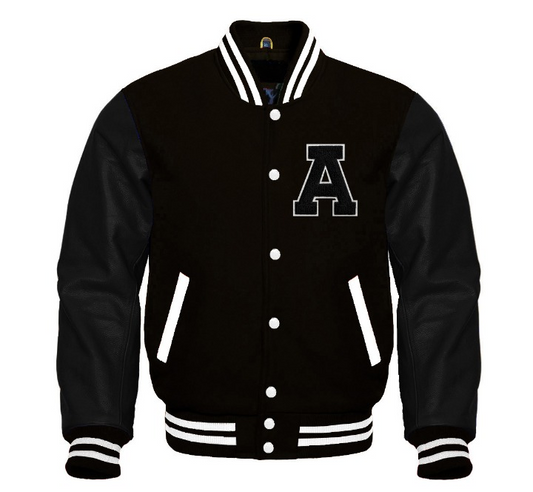 Letter A Baseball Letterman Jacket | Wool & Leather Varsity Team Coat