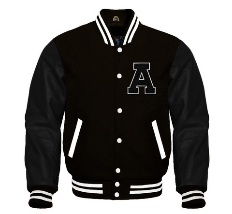 Letter A Baseball Letterman Jacket | Wool & Leather Varsity Team Coat