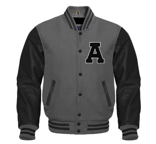 Letter A Baseball Team Varsity Jacket | Wool & Leather Letterman Coat
