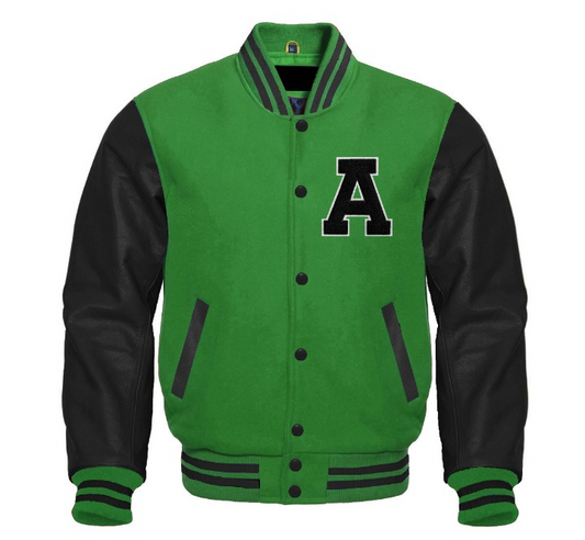 Letter A Baseball Varsity Jacket | Wool & Leather Team Letterman Jacket
