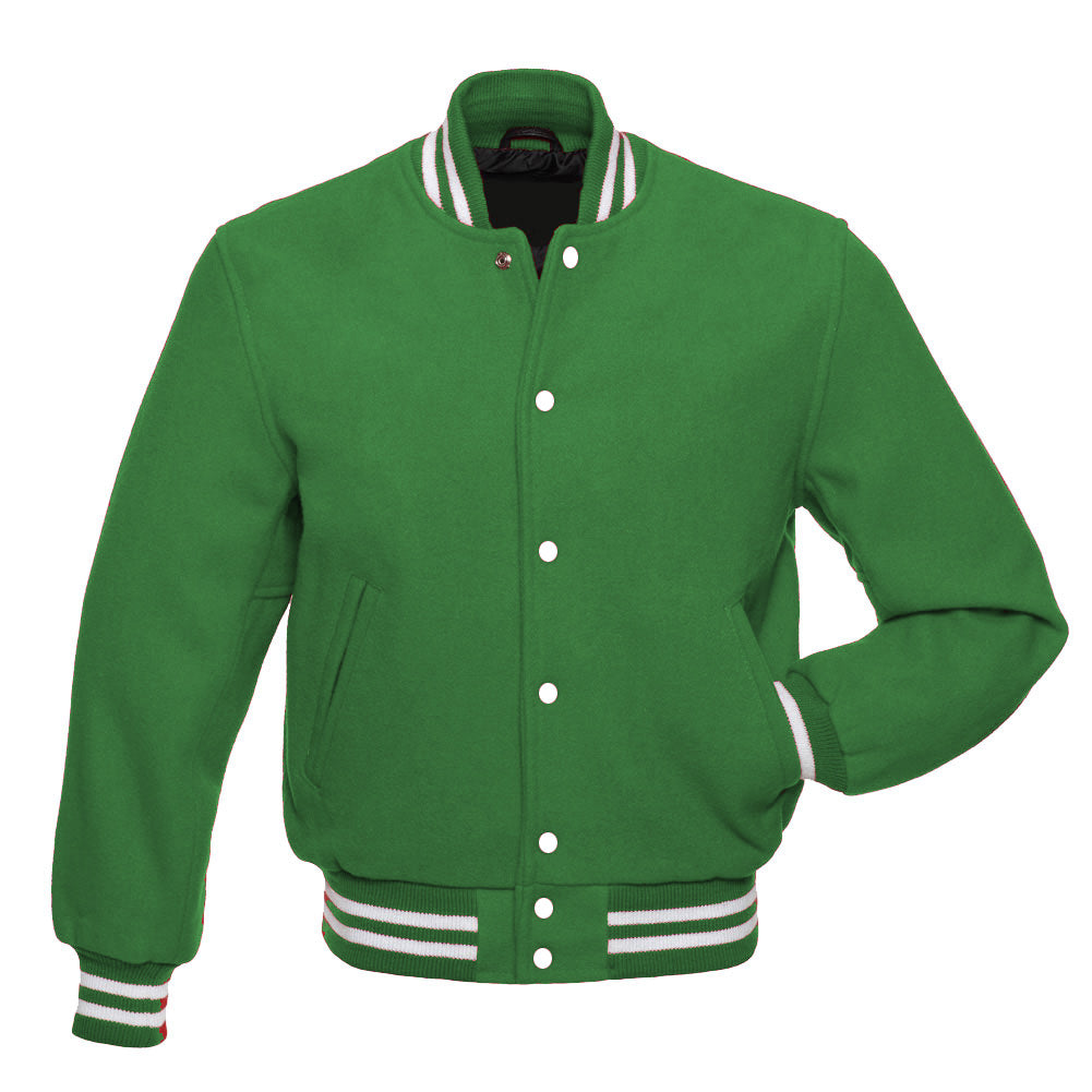 Green All Wool Varsity Jacket – Letterman Baseball Style Coat