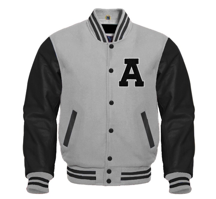 Letter A Varsity Jacket | Classic Wool & Leather Letterman Bomber