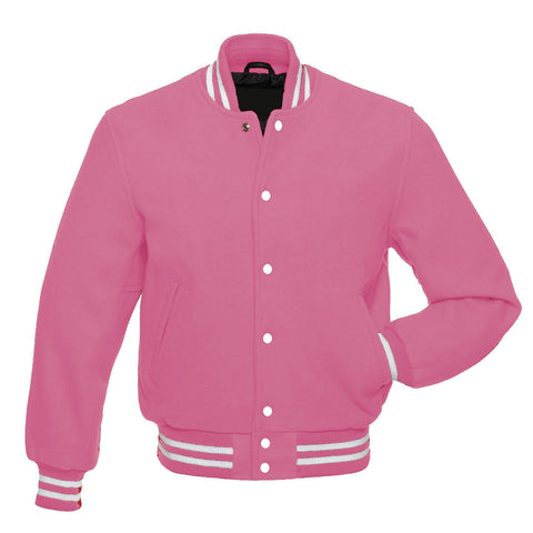 Light Pink All Wool Varsity Jacket – Letterman Baseball Style Coat