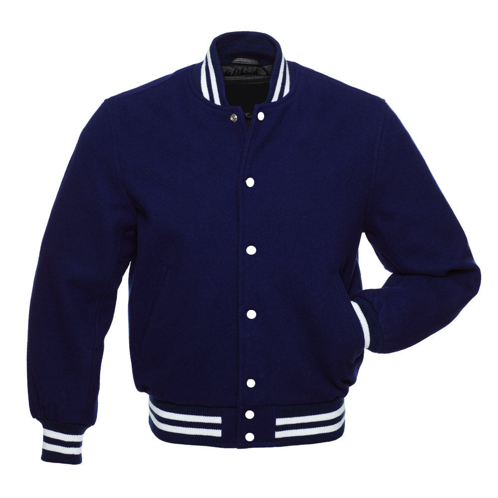 Navy All Wool Varsity Jacket – Letterman Baseball Style Coat