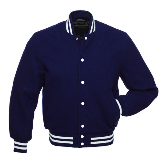 Navy All Wool Varsity Jacket – Letterman Baseball Style Coat