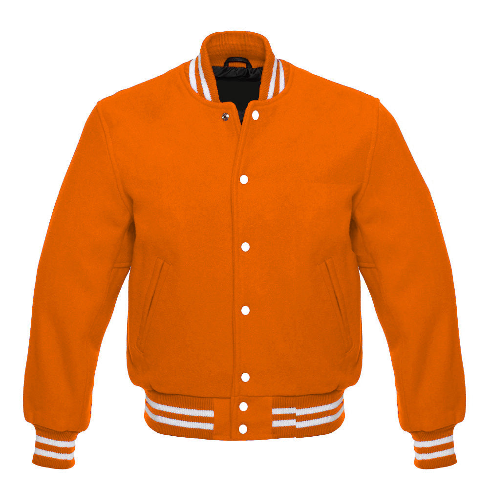 Orange All Wool Varsity Jacket – Letterman Baseball Style Coat