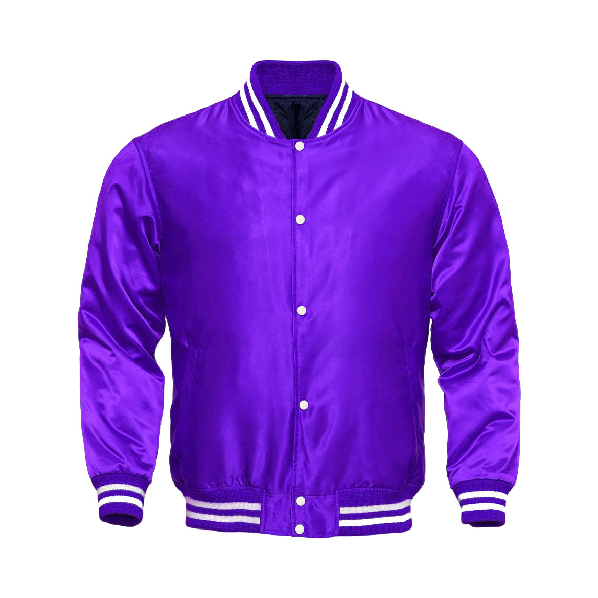 Purple Satin Varsity Jacket | Luxury Letterman Jacket with Streetwear Vibe