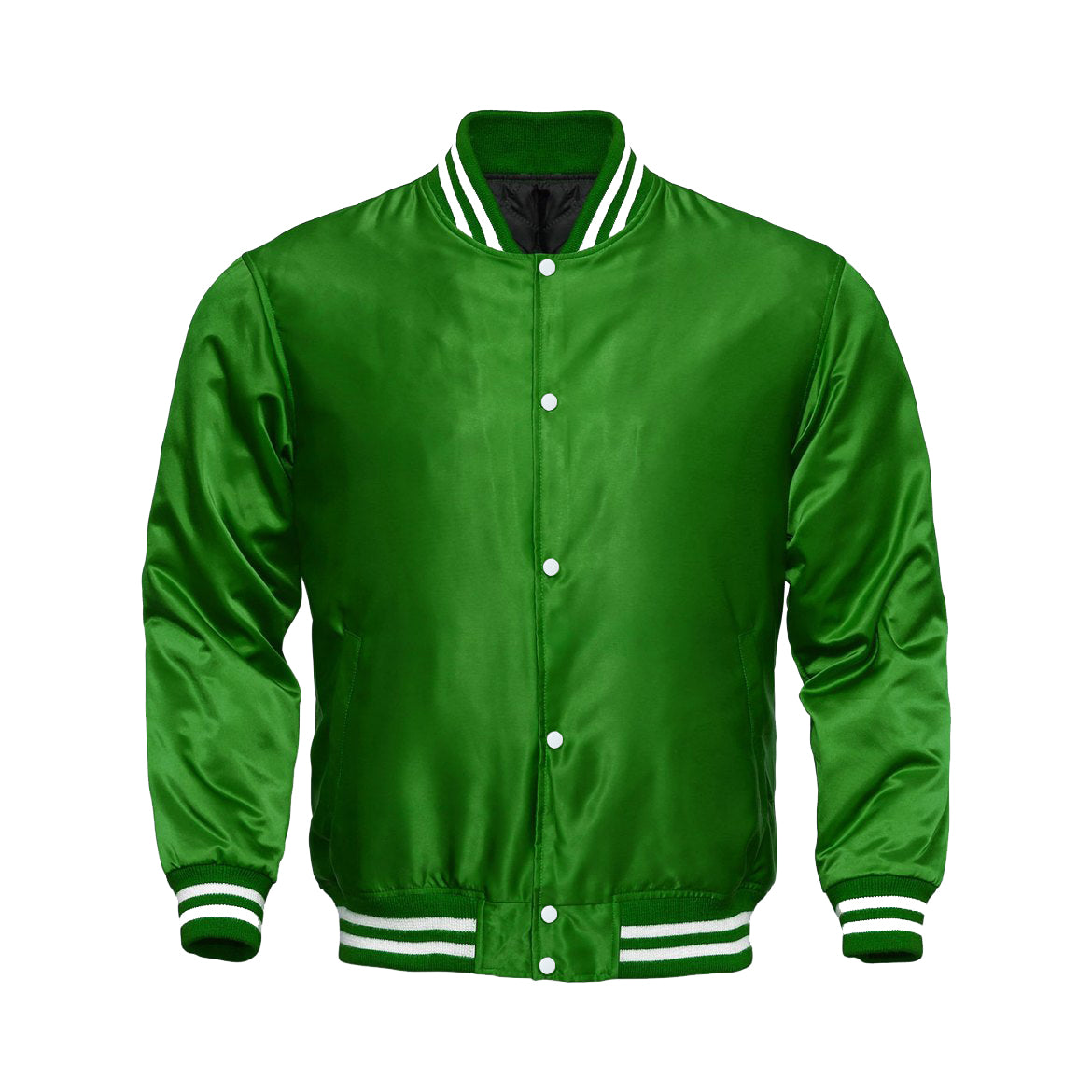 Green Satin Varsity Jacket | Modern Letterman Style & Streetwear Look